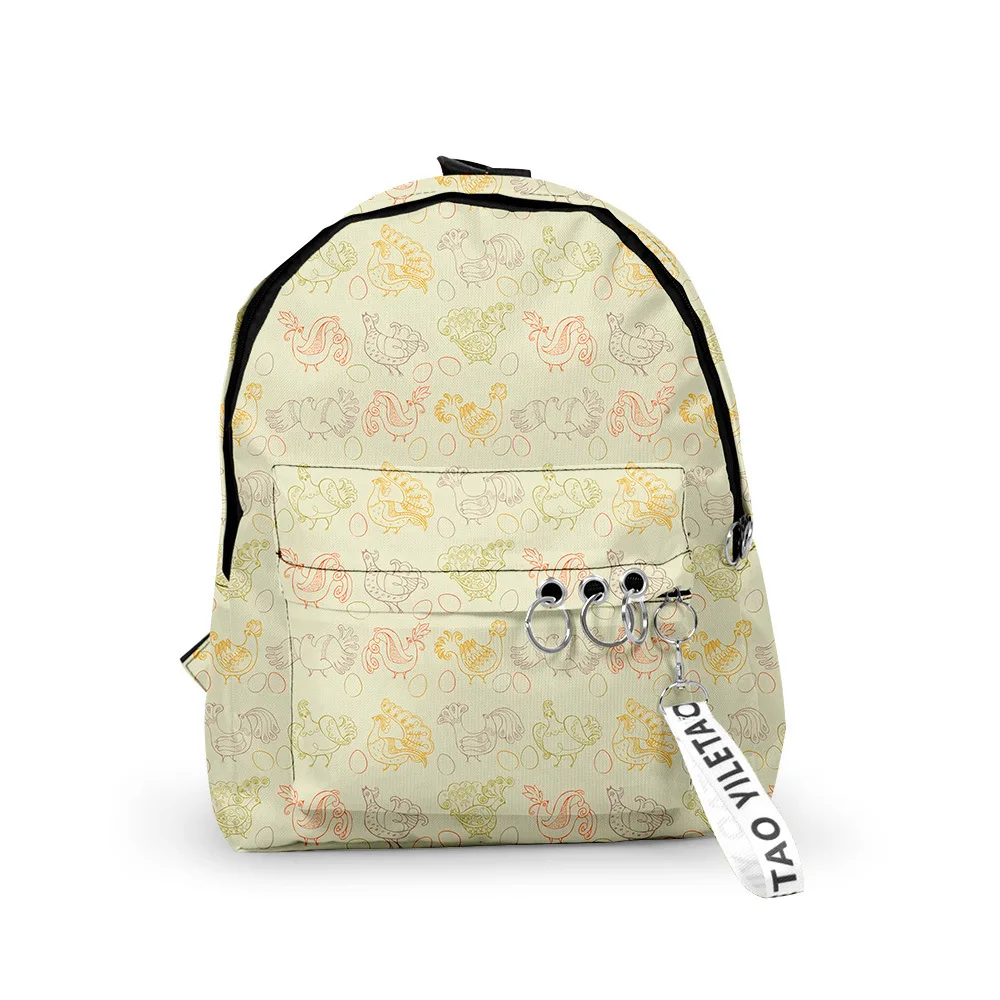 

Hip Hop Popular Easter Backpacks Boys/Girls pupil School Bags 3D Print Keychains Oxford Waterproof Cute Small Backpacks