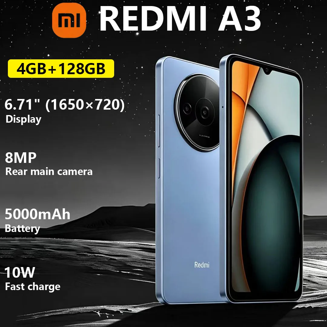 

New Xiaomi Redmi A3 Mobile Phone 6.71-inch 90Hz Display 4G Smartphone 5000mAh Large Battery 10W Wired Charging 4GB+128GB