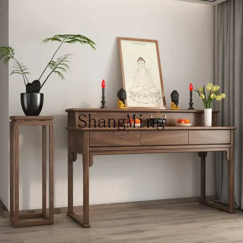 SM new new Chinese Buddhist table living room Buddhist niche offering table incense case solid wood Buddhist table home