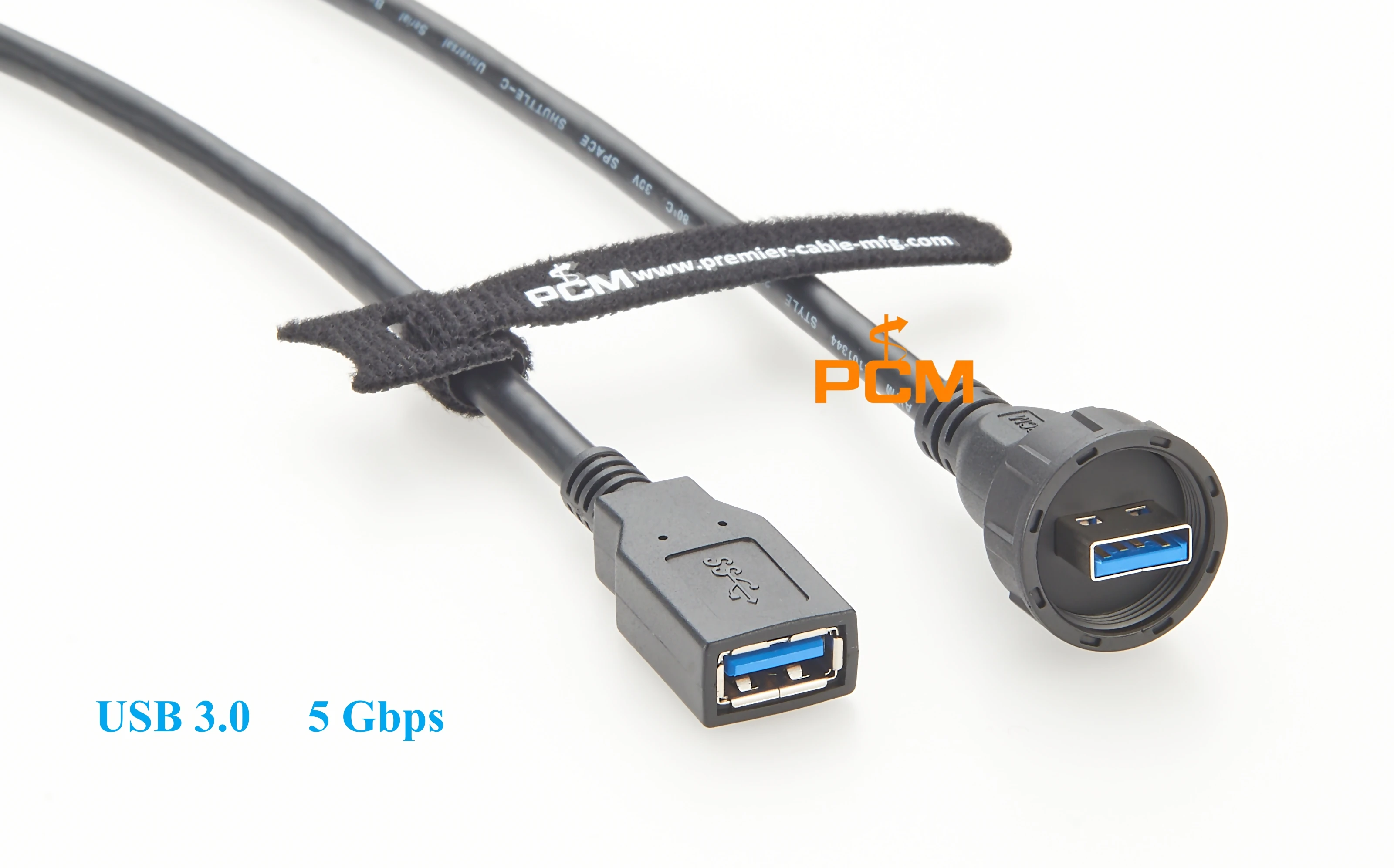 IP67 Waterproof USB 3.0 Cable 5Gbps Male to Female Cable Moisture-Proof USB-A Male Connector for Outdoor Wet Environment