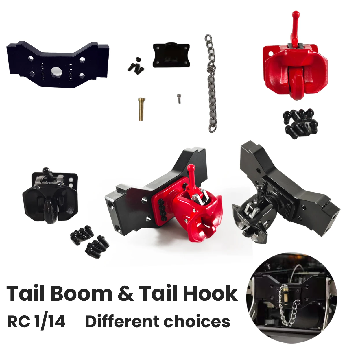 Kit de gancho de remolque trasero de Metal, piezas de enganche de remolque para Tamiya 1/14 RC Tractor volquete DIY, accesorios de actualización de camión