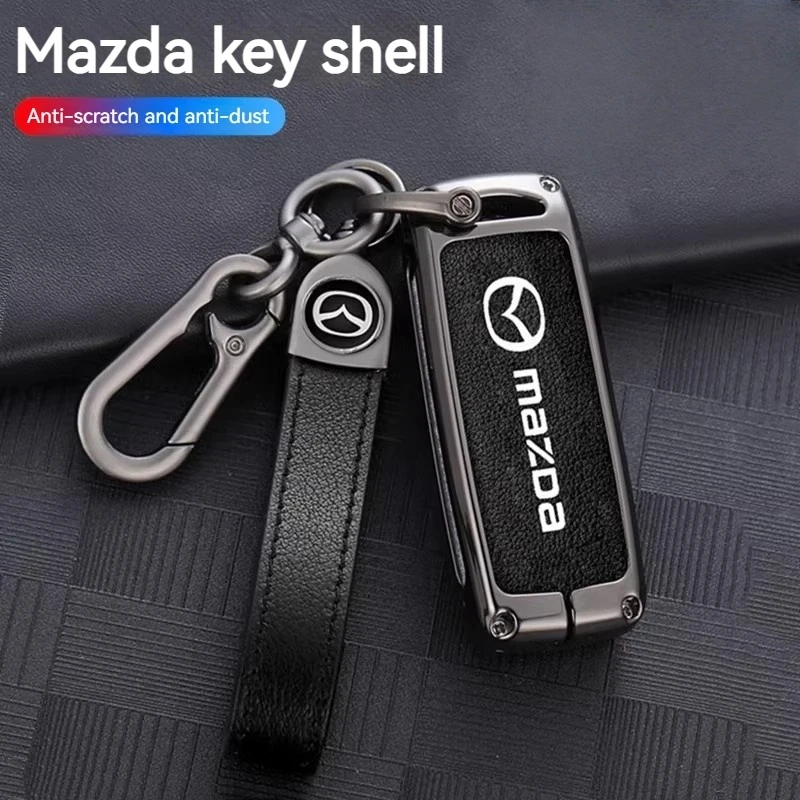 

Leather car key cover key case For Mazda 2 3 6 Axela Atenza CX-5 CX5 CX-3 CX-7 CX8 CX-9 2016 2017 2018 2/3 Buttons Auto Bag