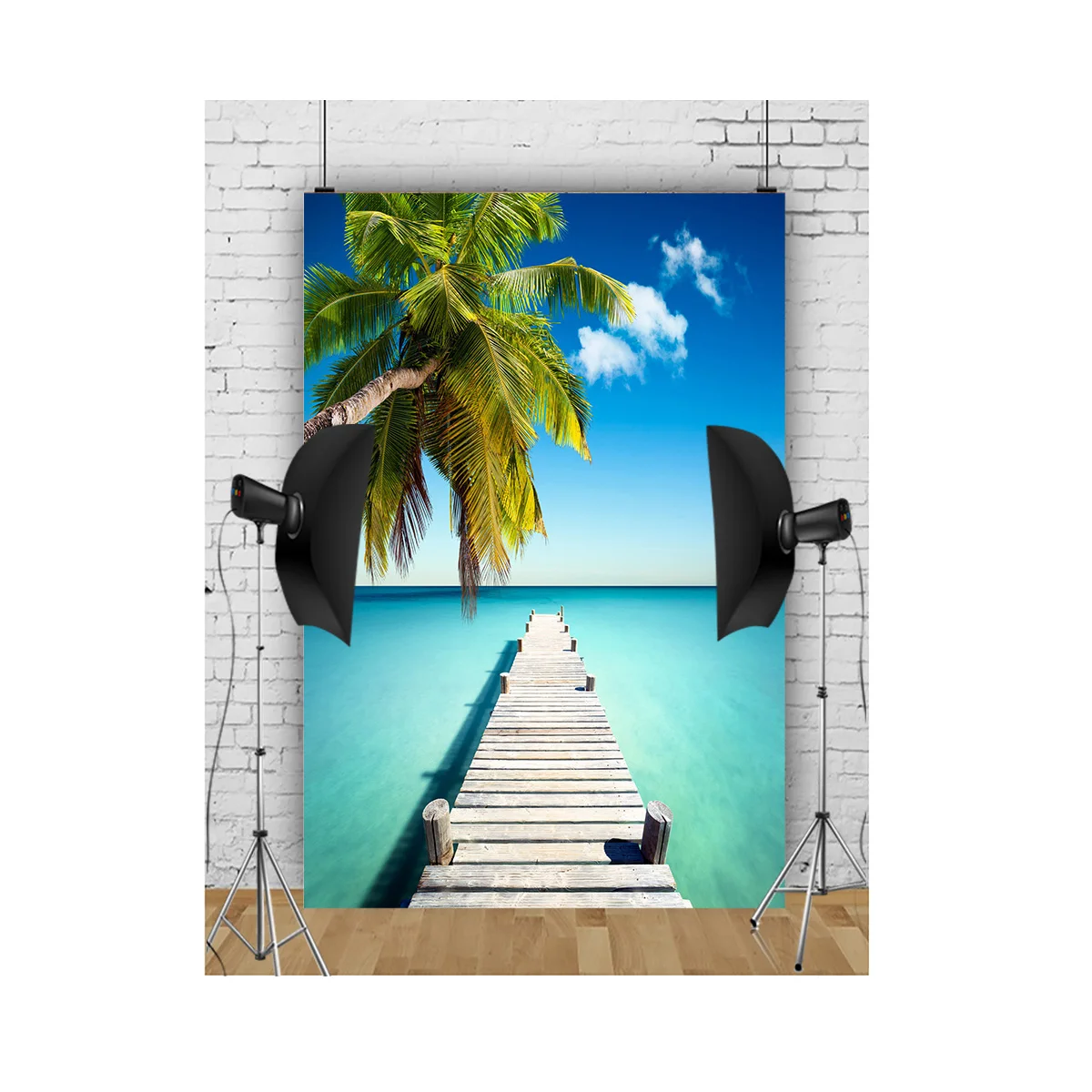 Tropical Beach Blue Sky Cloud Sunshine Photography Background Summer Vacation Scenery Birthday Party Studio Backdrops WP22