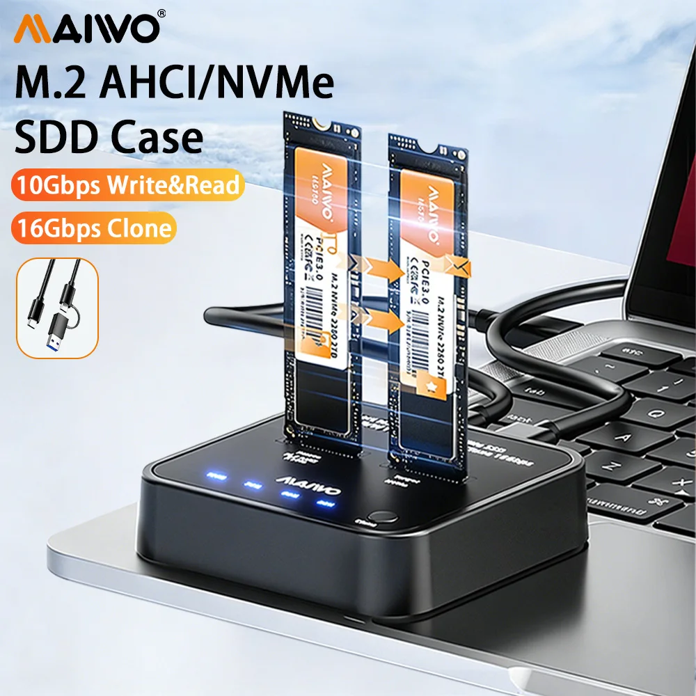carcasa-maiwo-de-doble-bahia-para-ssd-m2-nvme-compatible-con-ssd-pcie-nvme-m-key-clonacion-sin-conexion-a-16-gbps-lectura-y-escritura-a-10-gbps-para-accesorios-de-pc