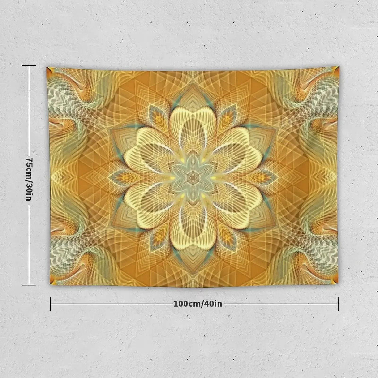 Flower Of Life Mandala (Golden Touch) Tapestry On The Wall Wall Decoration Tapestry