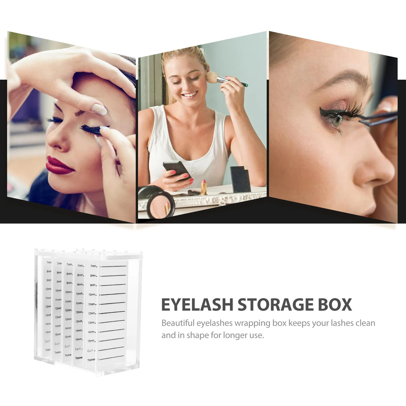Pudełko do przechowywania rzęs Pusty organizer na rzęsy Sztuczne rzęsy Pojemnik na sztuczne rzęsy Pudełka do pakowania z wyjmowanymi przegródkami