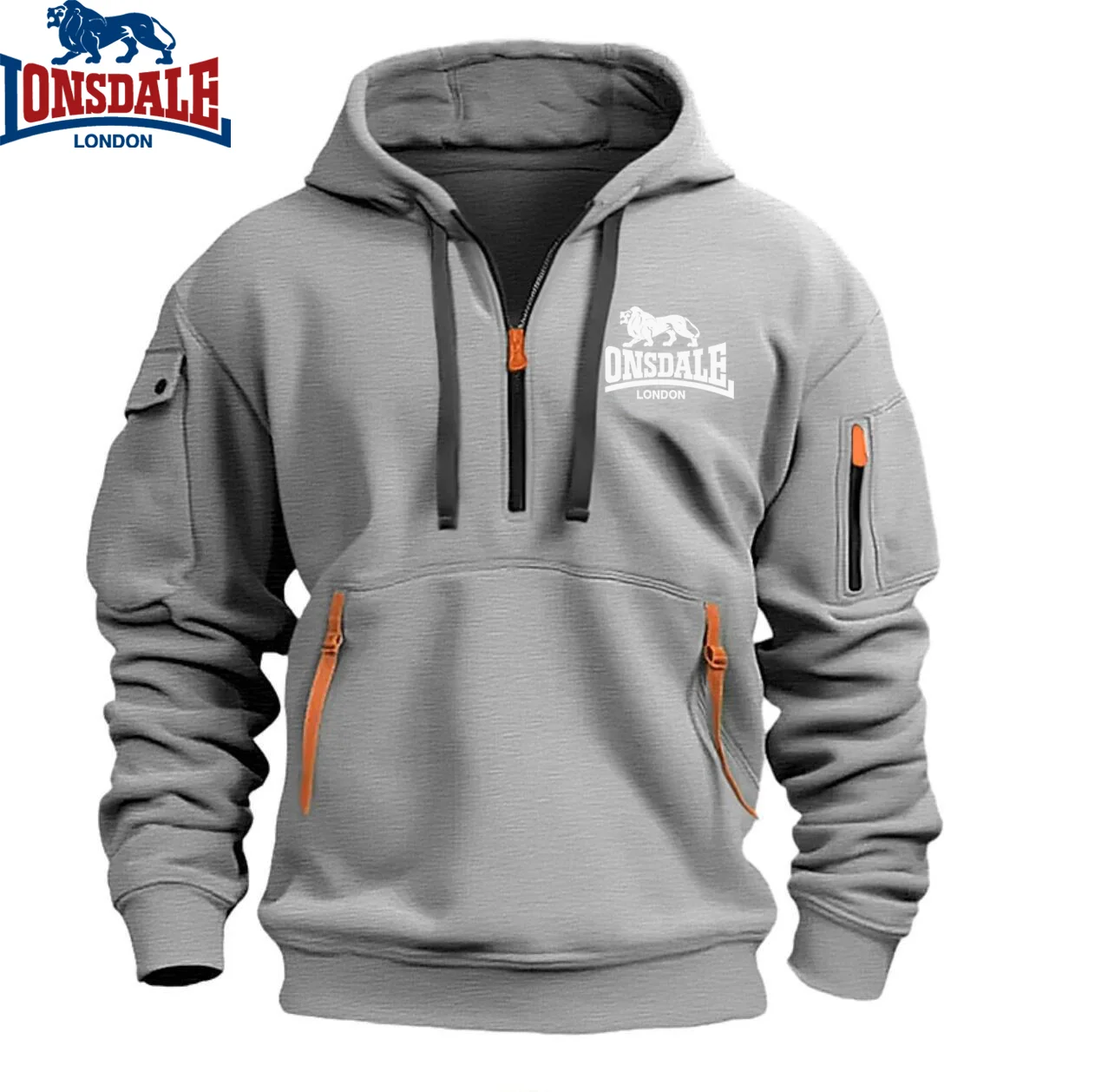 Lonsdale Herbst/Winter neuer funktioneller Stil Kapuze Herren High Street Multi Pocket Sport Top Coat