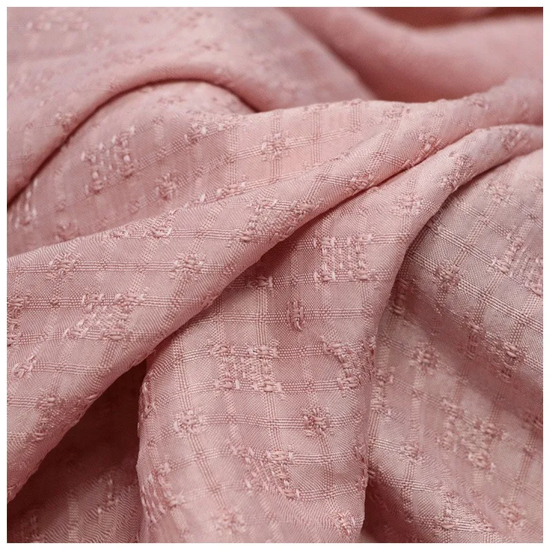 Natural silk oak jacquard satin sand-washed fabric and nostalgic intangible cultural heritage clothing designer