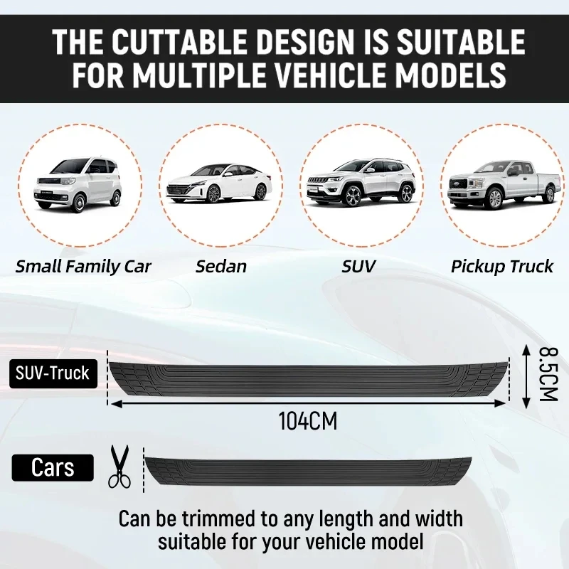 Car Trunk Door Sill Protector Anti Scratch Rear Bumper Guard Rubber Pad Strip Cover Trim for SUV Car Hatchback Auto Accessories