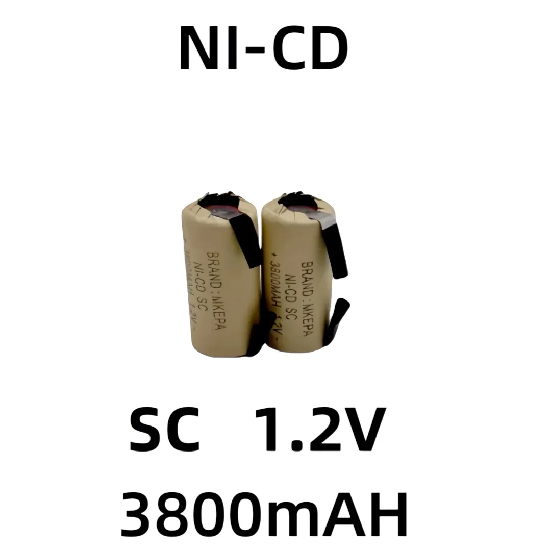 Wkrętak Wiertarka elektryczna Akumulatory SC 1,2 V 3800 mAh Sub C Akumulator Ni-Cd z zakładką Elektronarzędzie Ogniwa NiCd SUBC.