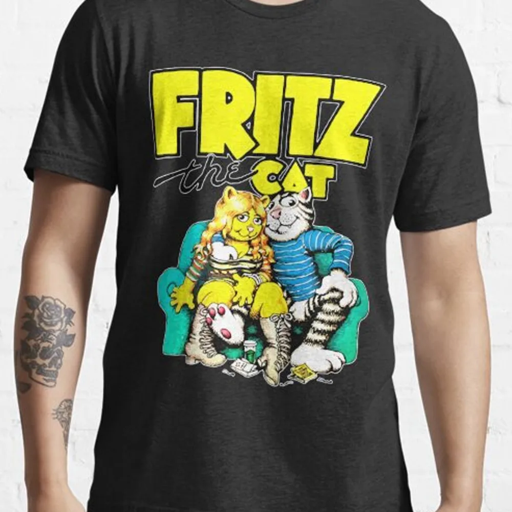 

Черная футболка Fritz The Cat с коротким рукавом Все размеры от S до 345XL унисекс XB56