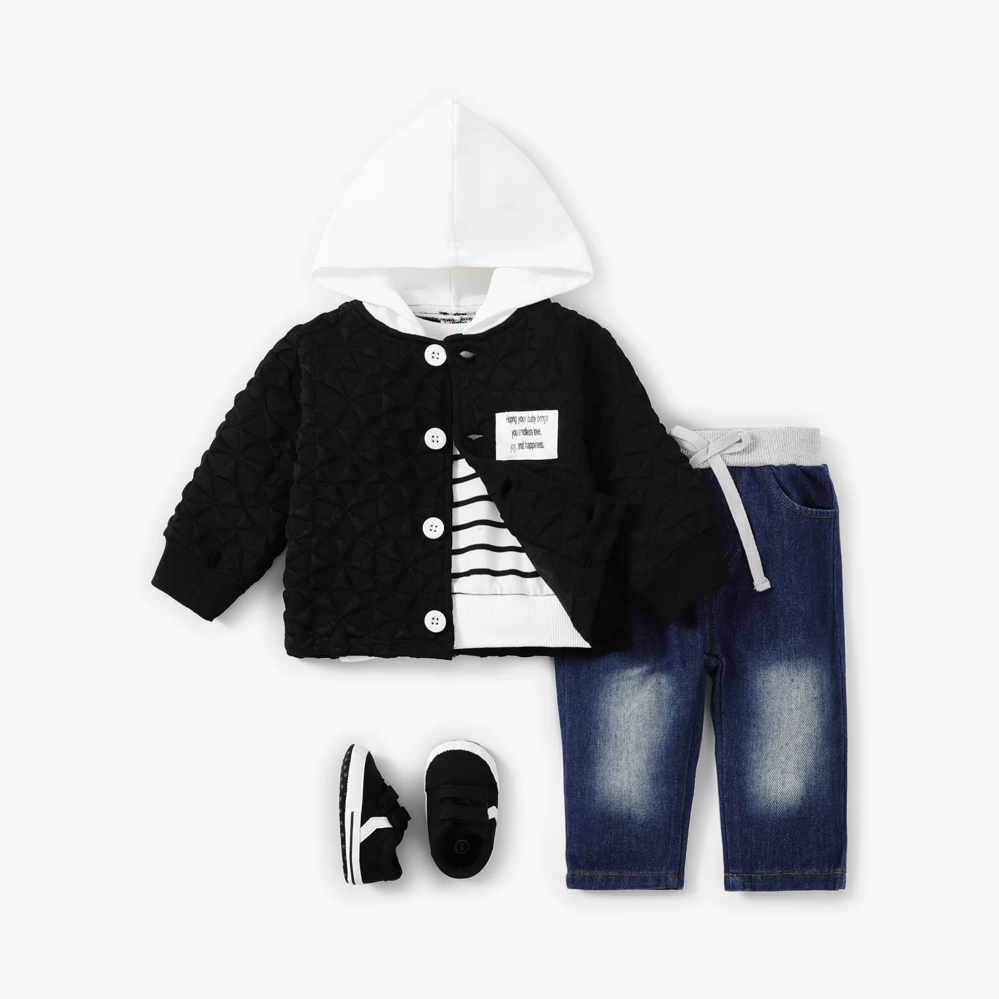 PatPat Baby Boy Avant-garde Solid Color Long Sleeve Coat Casual/Outdoor Solid color Suitable for Autumn Season