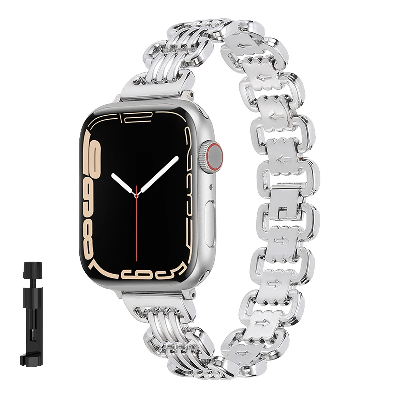 Luxus uhren armband für Apple Uhren armband 8 Ultra 49mm 41 45mm 42mm 44mm Stahl armband iwatch Serie 7 6 5 4 se Frauen 38mm 40mm