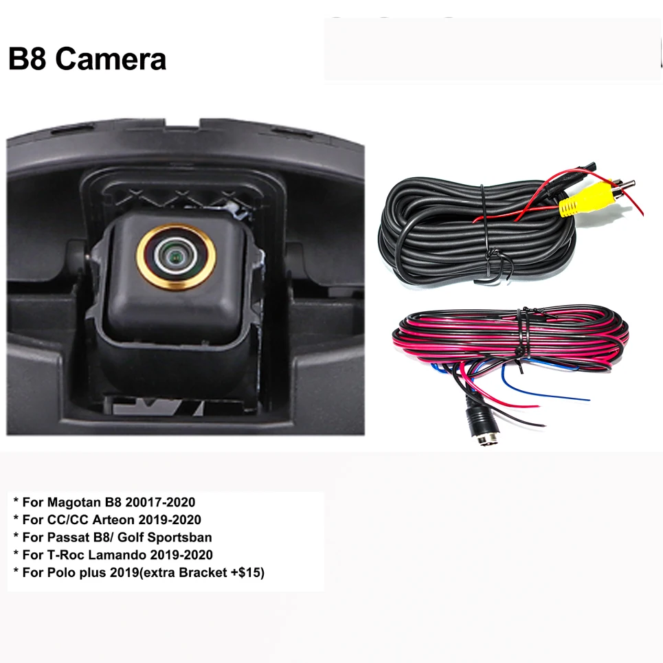 Gouden Fisheye 170 °   AHD 1080P Flip Emblem Reverse Backup Camera Voor VW Passat CC Golf 6/7/8 Magotan B6/B7/B8 Polo Kever EOS T-roc