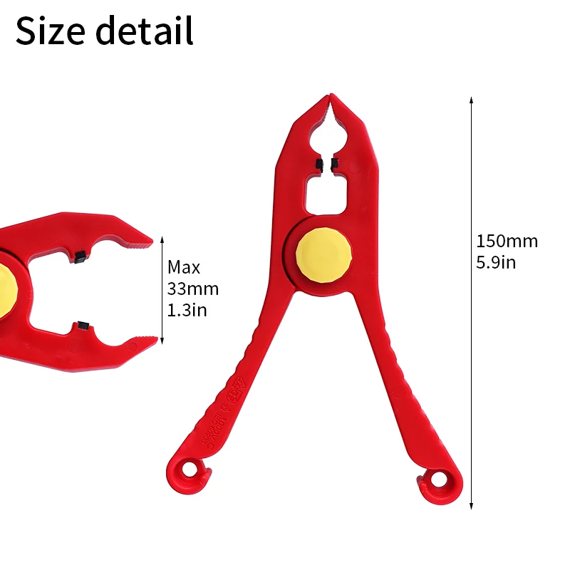 5.9 Inch Insulated Plastic Wire Clip 1000V High Voltage Anti Magnetic Safety Spring Clamp 33mm Max Opening