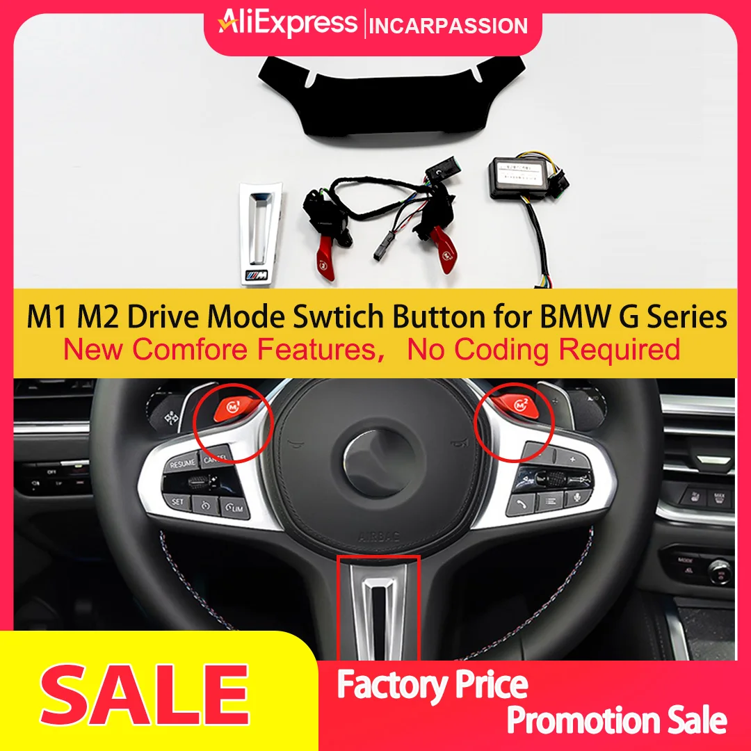 

M Sport steering wheel M1 M2 Drive Mode Swtich Button for BMW G Series 1 2 3 4 5 6 7 8 Series X3 X4 X6 X7 Z4