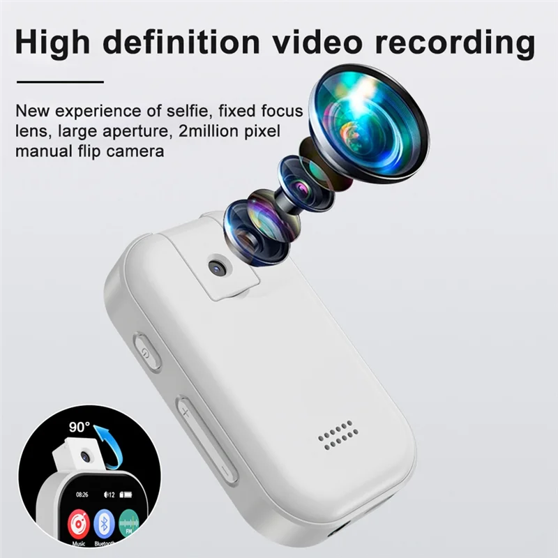 JABS-Upgrade 2,4-дюймовый Mp3-плеер с сенсорным экраном и MP3-плеер BT 5.4 со встроенным HD-динамиком FM-радио и записью голоса