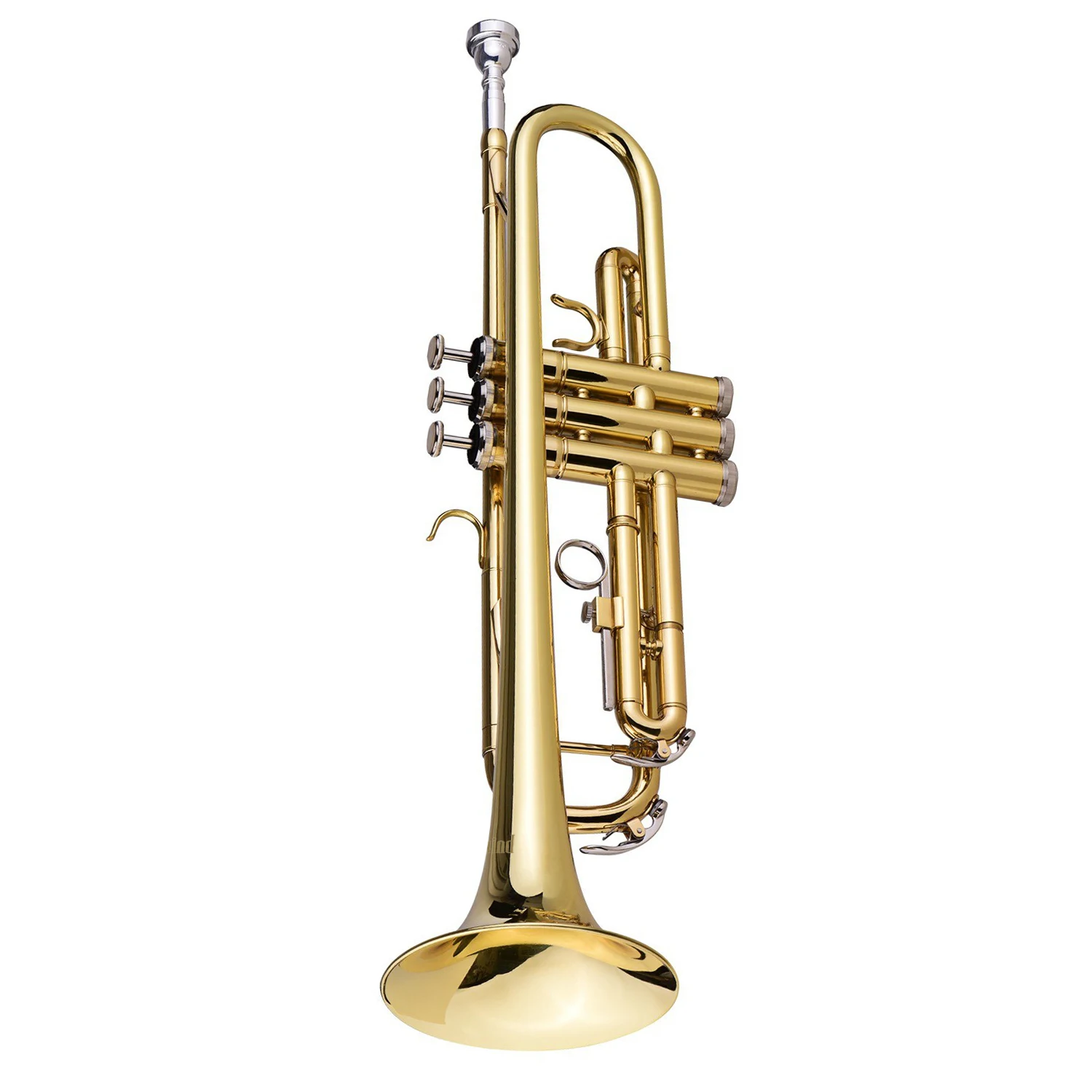 Hooqu Trumpet B Flat Standard Student Bb Key Brass Gold Lacquer Trumpet