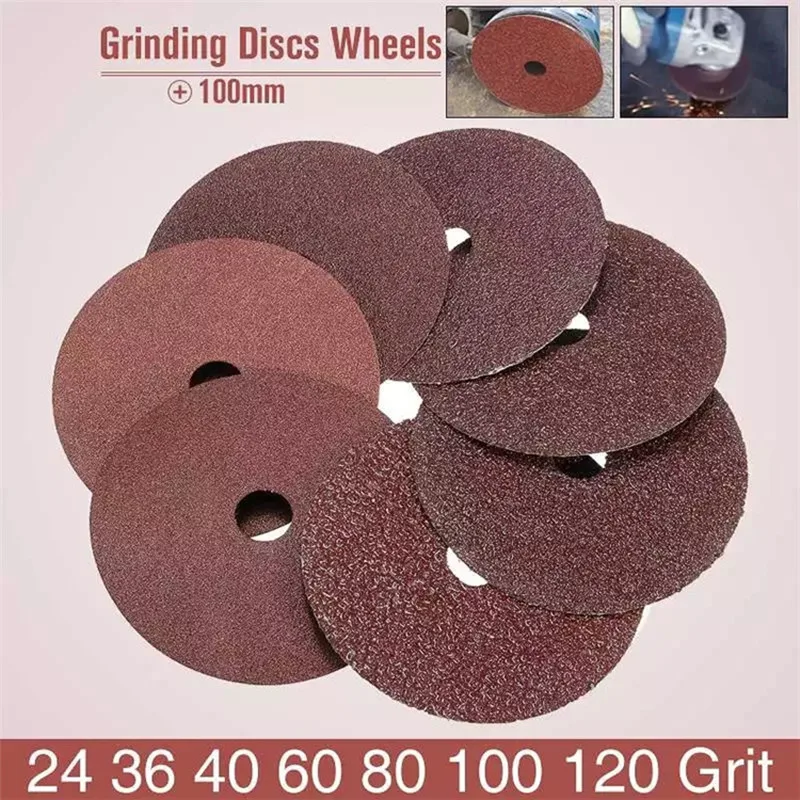 50 Buah 4 Inci 100X16Mm Roda Cakram Pengasah Serat Sanding 24 Hingga 120 Grit untuk Gerinda Sudut