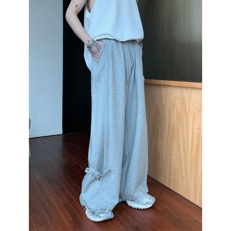 

Deeptown Baggy Sports Grey Sweatpants Women Casual Joggers Wide Leg High Waist Pants Men Korean Fashion Summer Black Trousers