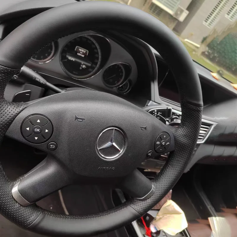Custom Genuine Leather Car Steering Wheel Cover 100% Fit For Mercedes Benz E-Class W212 E 300 260 200 2009-2013 Car Accessories