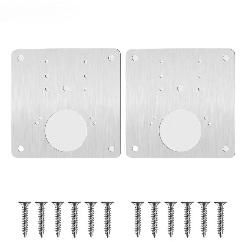 4pcs Hinge Repair Plate Kitchen Cabinet Door Hinges Mounting Plate with Screw Flat Fixing Brackets Furniture Hardware Tools