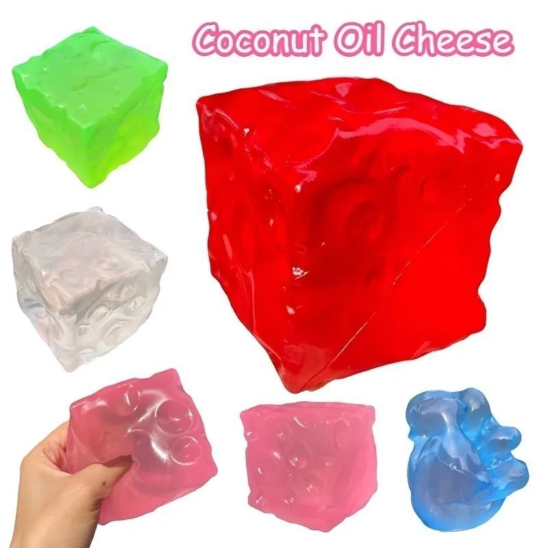 Handmade Coconut Oil Cheese Moldable Squishy Toy Stress Ball Non-Rebound Pinch Squeeze Fidget Toy Decompression Plastic Ball
