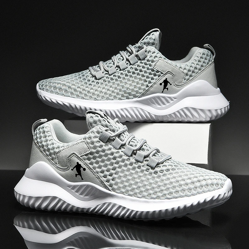

Hot Sale Gray Man Cheap Shoes Breathable Mesh Running Shoes Man Sneakers Lightweight Non-Slip Men Sports Shoes zapatillas hombre