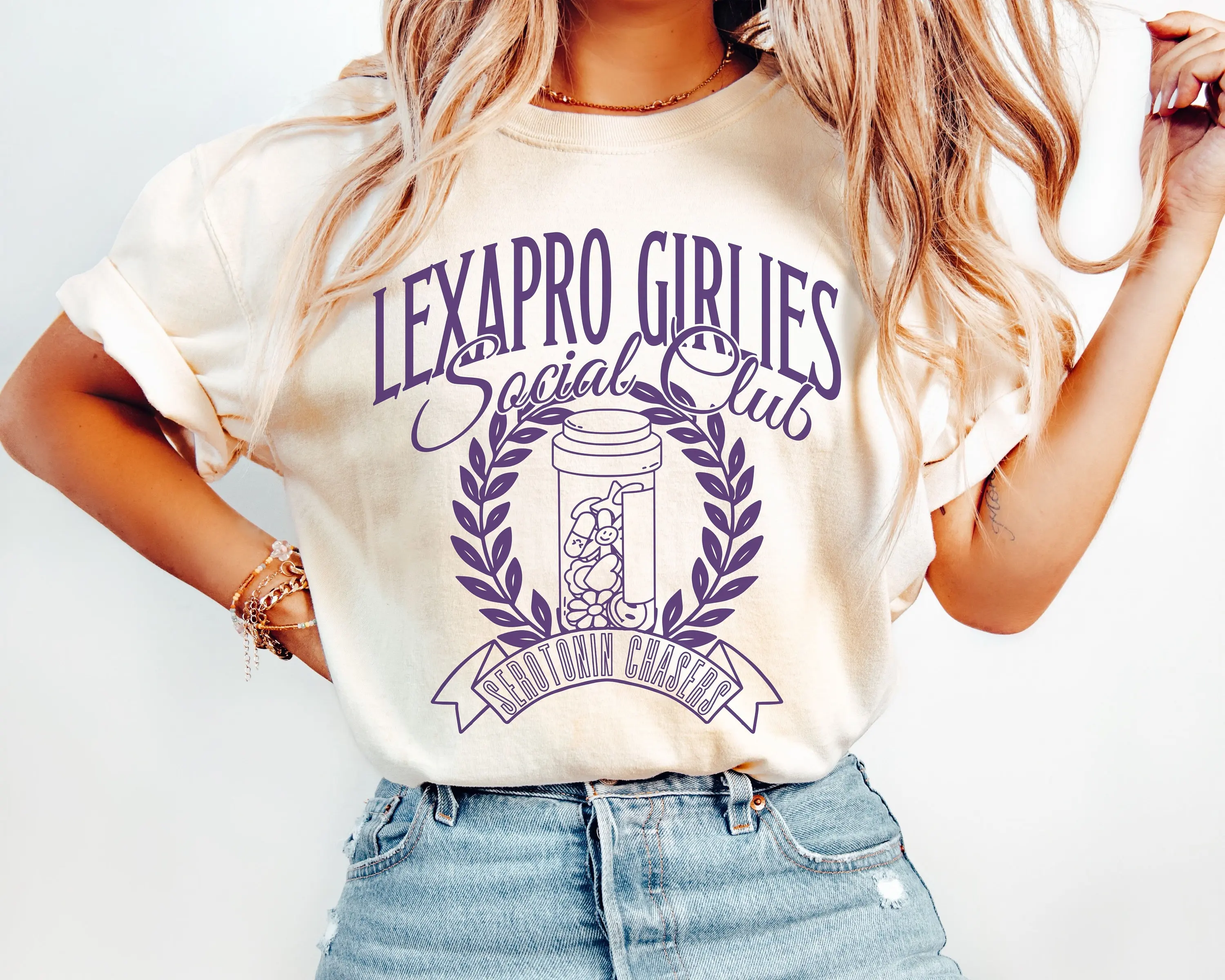 Lexapro Girlies Social Club T Shirt Girly Country Mental Health Funny Antidepressant Anxiety Take Your Meds