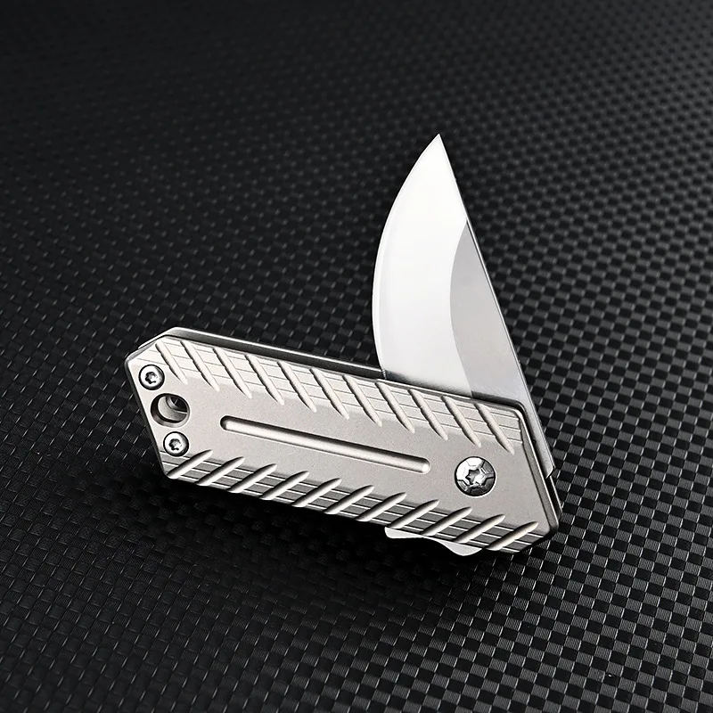 Ostrze miniaturowy nóż składany ze stopu tytanu o wysokiej twardości D2 nóż introligatorski wielofunkcyjny nóż EDC Express Box Outdoor Survival T