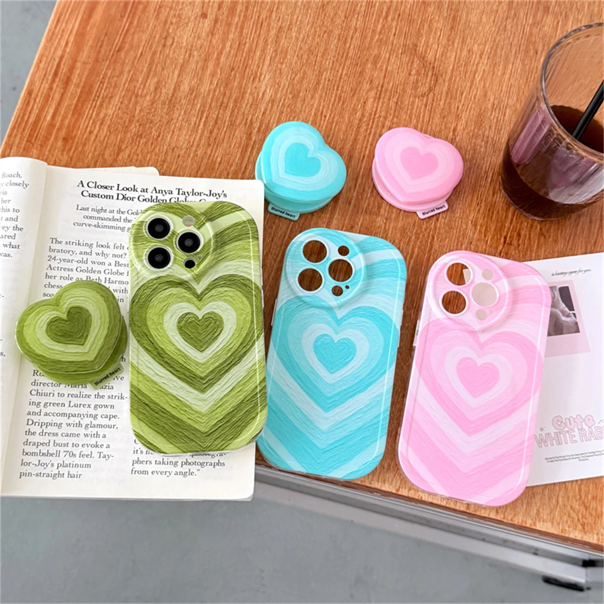 

Korean Multi Layer Love Heart Magnetic Phone Cover For iPhone iPhone 14 15 16 Pro Max Case with Stand Holder Shockproof Cute Cas