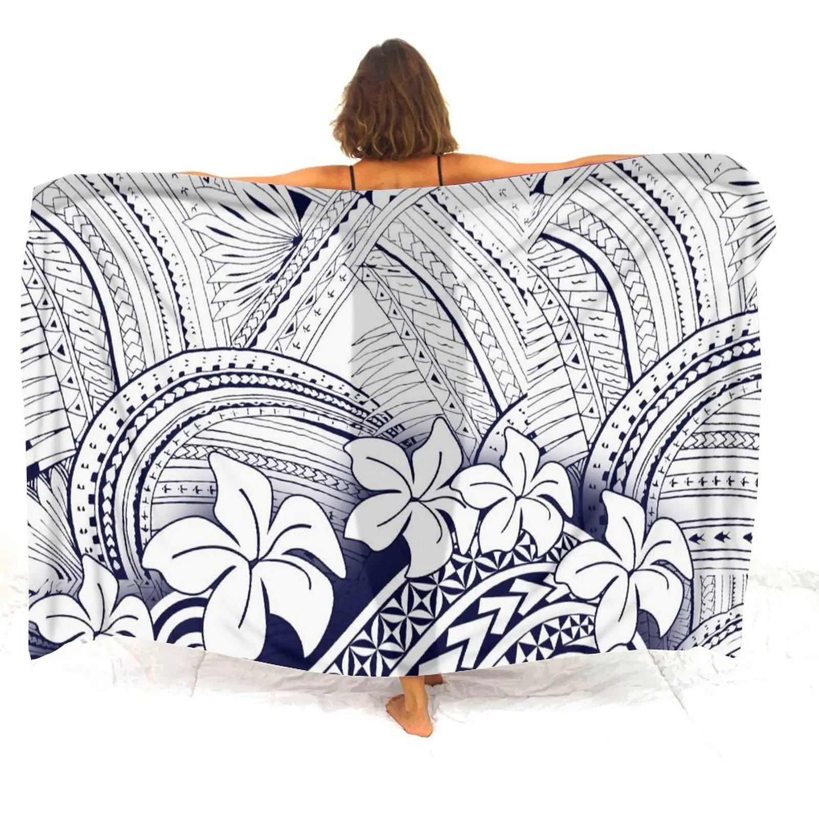 Customizable Polynesian Sarong Beach Sarong Apron Lightweight Fabric Essential Beach Sun Protection Scarf For Vacation