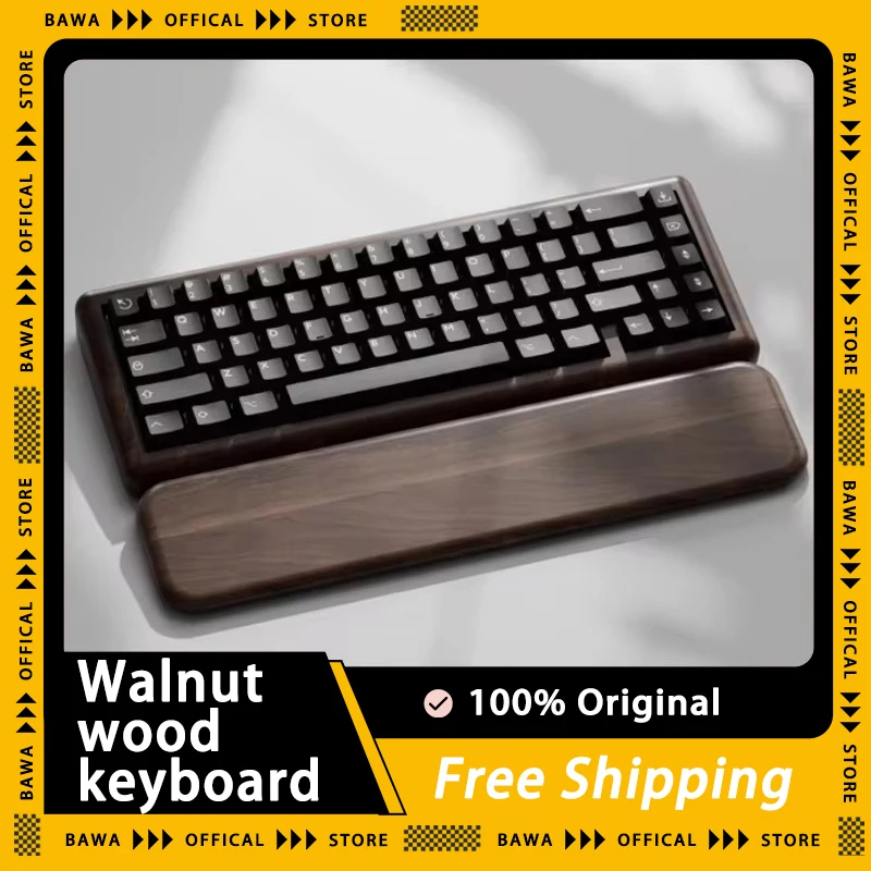 

KBDfans DUSK67 Walnut Mechanical Keyboard Kit Aluminum/PC/FR4 Positioning Plate QMK VIA Hot Swap Gaming Keyboard Customization