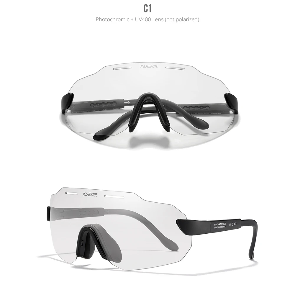 KDEAM Hohe-Ende Radfahren Gläser Ultra Licht TR90 Material Photochrome/Polarisierte Sonnenbrille Männer Einstellbare Tempel Länge – Detail 15