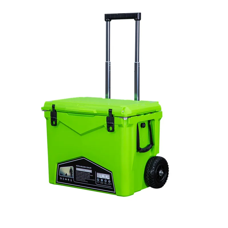 

Hot selling portable mountain wheel and pull rod hard cooler with traction cooler for outdoor activities