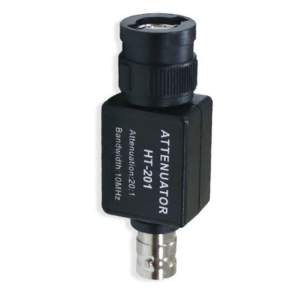 Black HT201 20:1 Oscilloscope Attenuator for For automotive Testing with 60x18x16mm Dimensions and 10MHz Bandwidth
