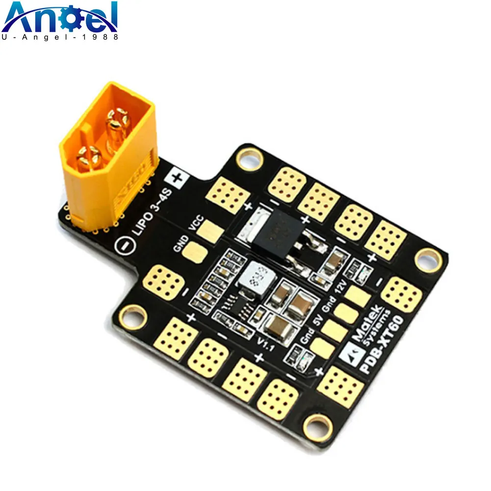 

10pcs/lot 3A PDB Power Distribution Board BEC 5V 2A 12V 0.5A with XT60 Plug for DIY Quadcopter