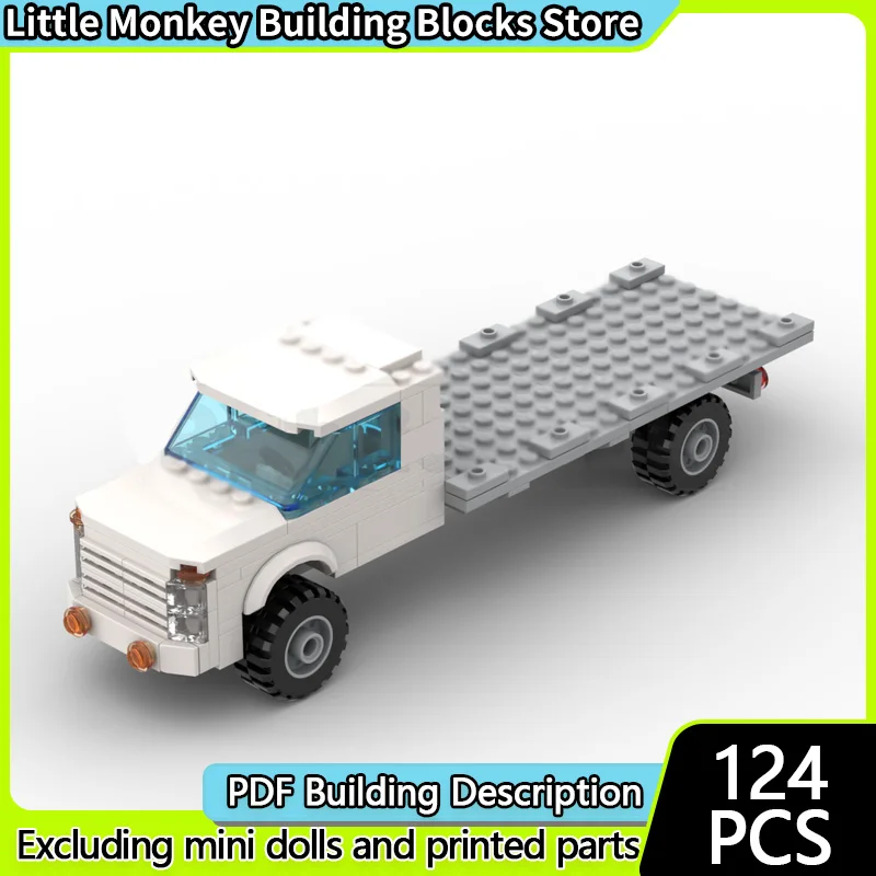 

City Car Model MOC Building Bricks F-450 Flat Bed Pickup Truck Modular Technology Children Holiday Gifts Assemble Toys Suit