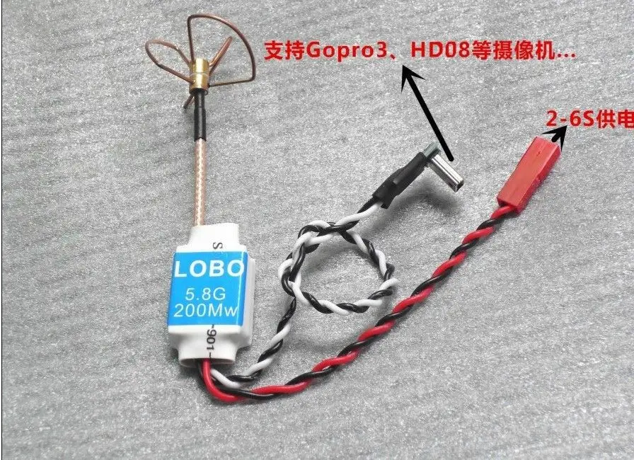 

FPV 200mW MINI VTX беспроводной передатчик AV с AV-кабелем и антенной clover для спортивной камеры Gopro foxeer runca m Caddx.us