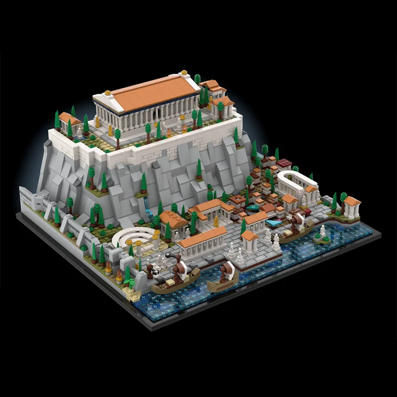 1952PCS 매우 큰 랜드마크 모델 Moc 빌딩 블록 벽돌 키트 - 아테네의 아크로폴리스 고대 그리스 디스플레이용 빌딩 세트