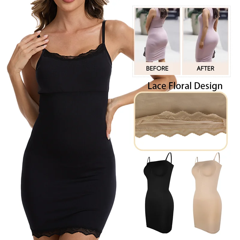 Women Elegant Shapewear Full Body Shaper Slip Adjustable Strap Underwear Sexy Lace Dress Breathable Waist Trainer Butt Lifter
