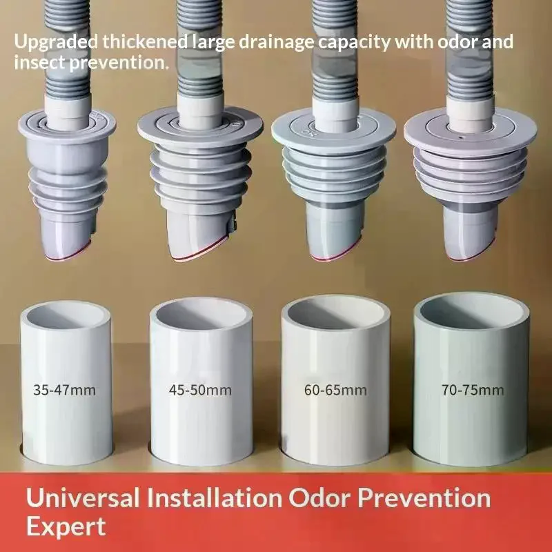 Silicone Bathroom Sewer Seal Ring Kitchen Sink Sewer Pipe Plug Washing Machine Anti-odor Leakage Floor Drain Seal Connector Plu