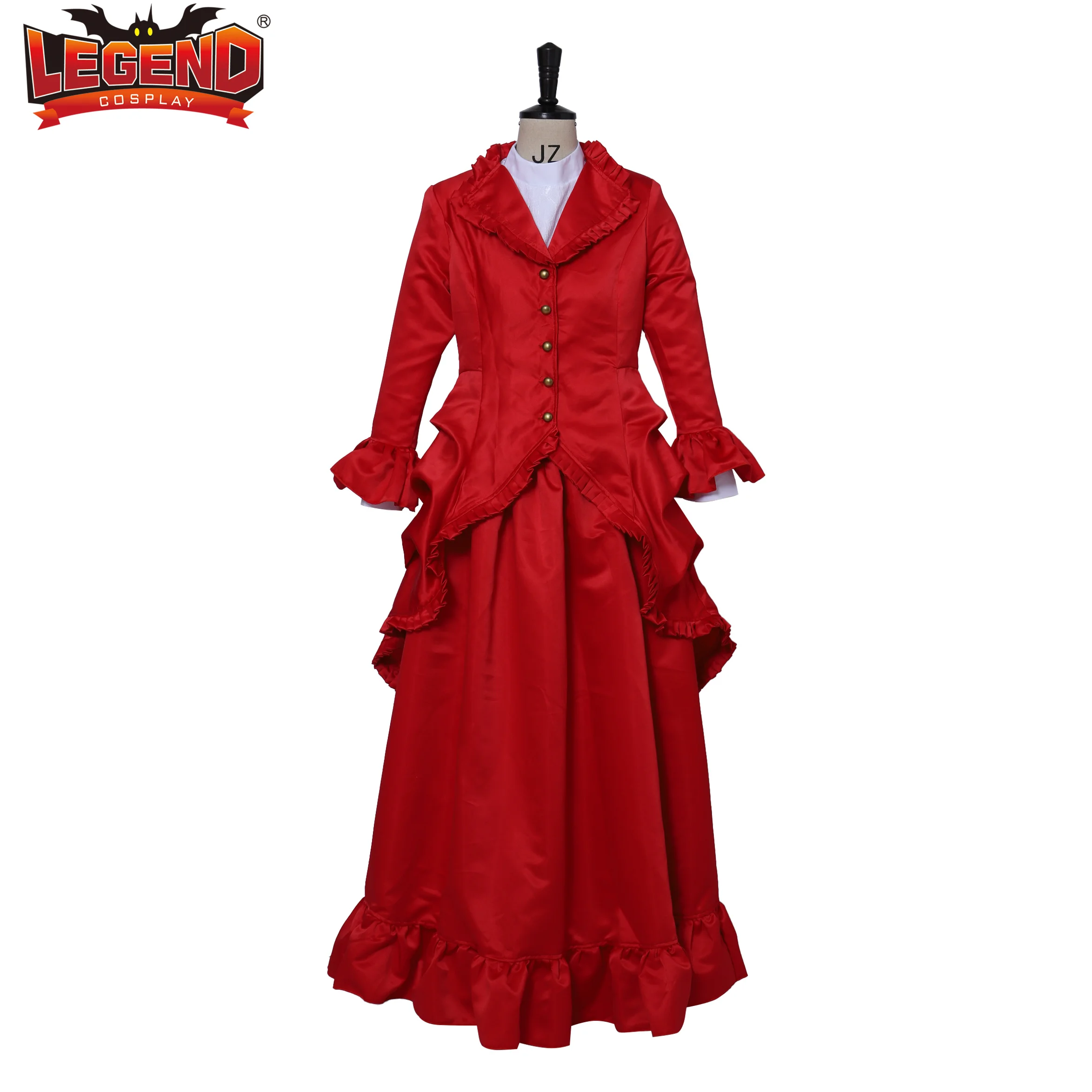 Riding Habit 18th Century Sidesaddle Costume Red Satin Victorian Civil War Costume Southern Belle Dress Historical ball gown