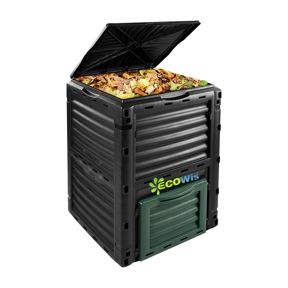 Large Capacity Kitchen Waste Bin Heavy Duty Eco-friendly Garden Storage Compost 300L Garden Plastic Compost Bin