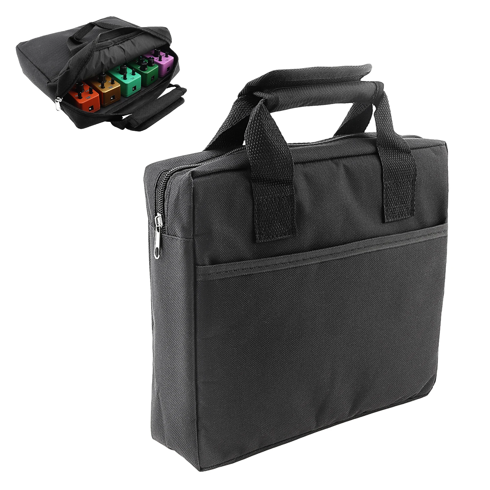 Przenośna torba z tkaniny Oxford z dodatkiem podkładki na pedały efektów gitarowych, 27 x 23 x 7 cm Wodoodporny futerał na pedały gitarowe