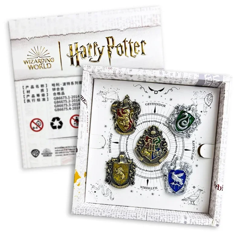 Anime Harries Potters Pin Retro Brooch Cosplay Four Major Colleges Hogwarts Rite Brooches for Man and Women Halloween Gift