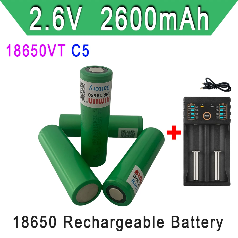 18650 VTC5 3,6 V 2600 mAh Akumulator litowo-jonowy + ładowarka