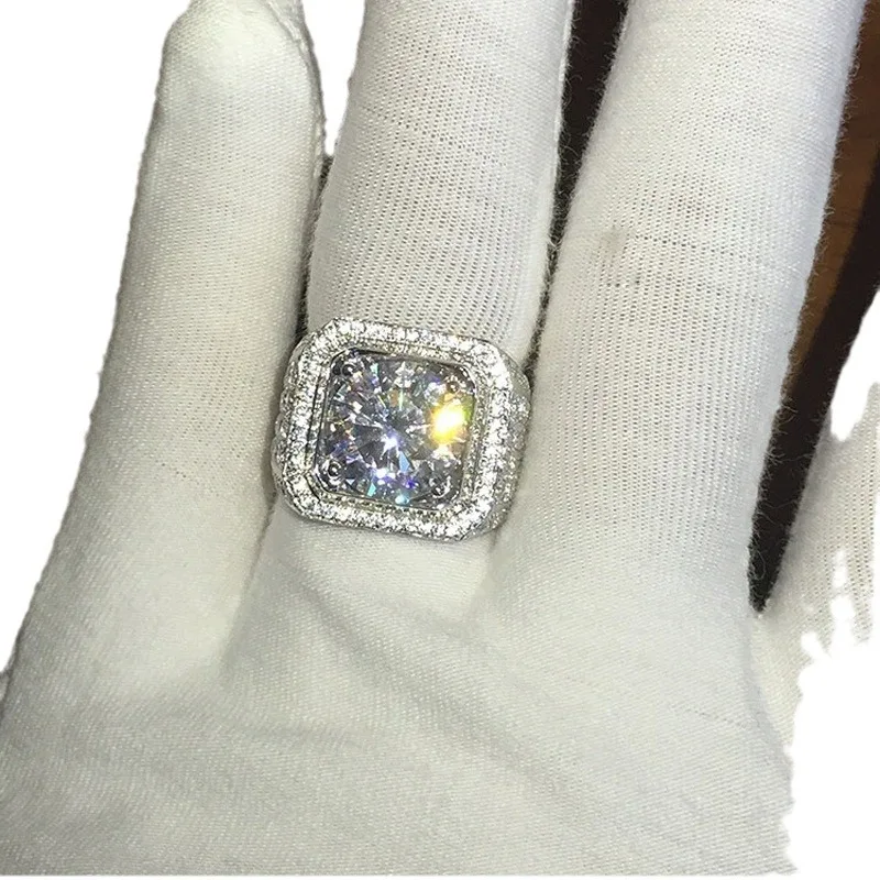 جديد الفضة مطلي الفولاذ المقاوم للصدأ خواتم للنساء الرجال مكعب الزركون خاتم اكسسوارات بالجملة حجم 6-13