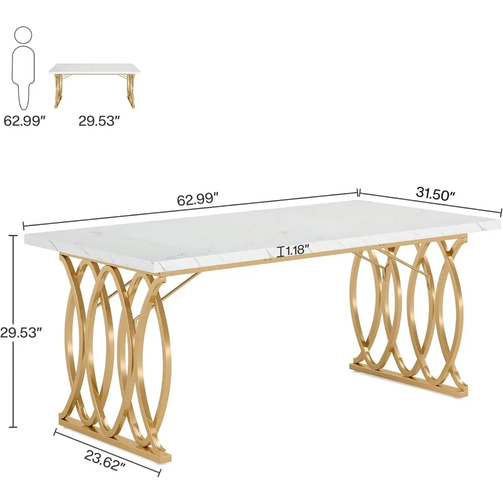 Executive Desk, 63" W Large Computer Desk, Modern Office Desk Conference Table Meeting Room Table, Business, Customized