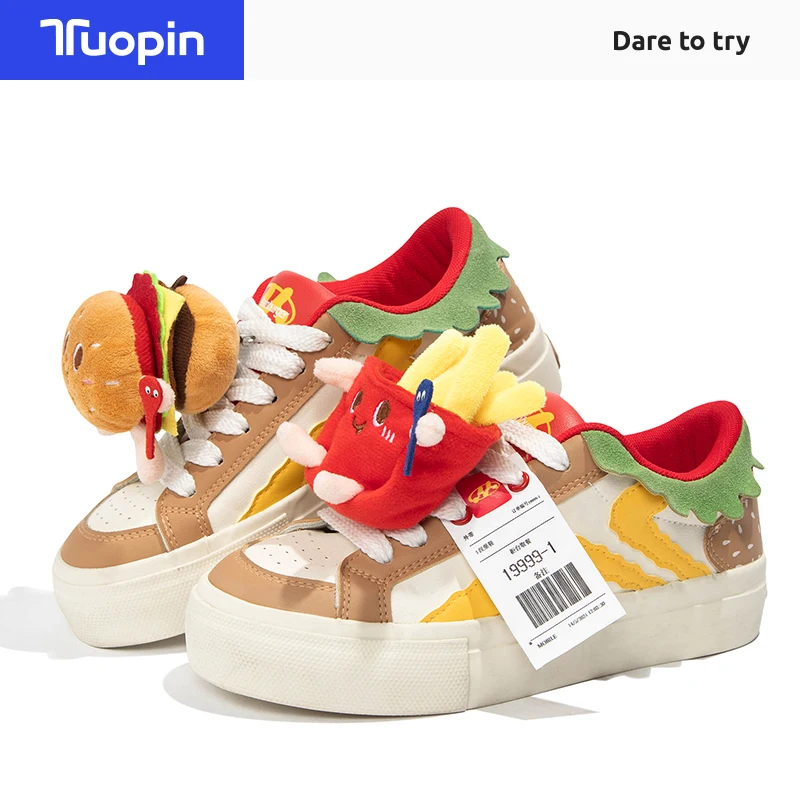 TuoPin Hamburger Buty damskie Design BURGER SHOES Buty Campus Unikalne damskie buty na co dzień Kreskówkowe damskie trampki